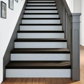 Peldaños de escalera 12 uds madera maciza roble marrón oscuro