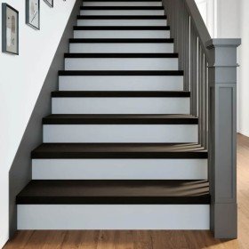 Peldaños de escalera 12 uds madera maciza roble marrón oscuro
