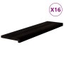 Peldaños de escalera 16 uds madera maciza roble marrón oscuro