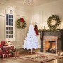 Medio árbol de Navidad artificial con soporte PVC blanco 150 cm