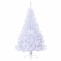 Medio árbol de Navidad artificial con soporte PVC blanco 150 cm