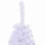 Medio árbol de Navidad artificial con soporte PVC blanco 150 cm
