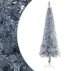 Árbol de Navidad delgado plateado 210 cm en Arboles de navidad | Comprar online en Foro24