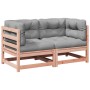 Set de sofás jardín 2 pzas con cojines madera abeto Douglas