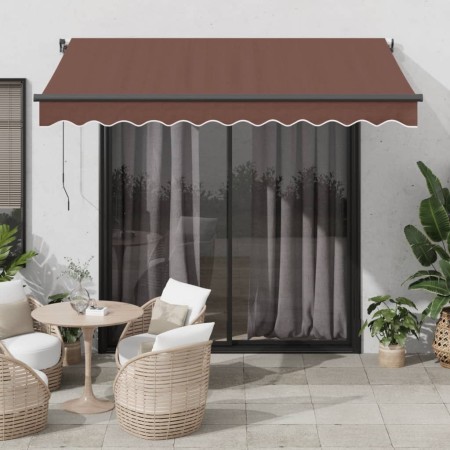 Toldo retráctil automático marrón 350x250 cm