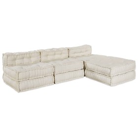 Sofá modular Manual 4 pcs Crema 70 x 70 x 56 cm tela