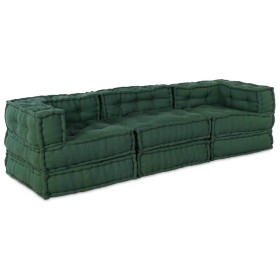 Sofá modular Manual 3 pcs Verde 70 x 70 x 56 cm tela