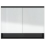 Armario de baño con espejo MDF negro brillante 80x15x60 cm