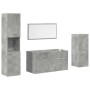 Juego muebles de baño 4 pzas madera contrachapada gris hormigón
