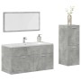 Set muebles de baño 2 piezas madera contrachapada gris hormigón en Muebles de baño | Comprar online en Foro24