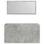 Set muebles de baño 2 piezas madera contrachapada gris hormigón en Muebles de baño | Comprar online en Foro24