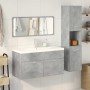 Juego muebles de baño 4 pzas madera contrachapada gris hormigón