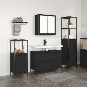 Juego de muebles de baño 3 pcs Roble negro 90 x 34.5 x 60 cm