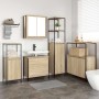 Juego de muebles de baño 5 pcs Beige 76.5 x 35 x 95 cm