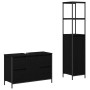 Juego de muebles de baño 2 pcs Roble negro 36 x 35 x 165 cm