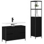 Juego de muebles de baño 2 pcs Roble negro 36 x 35 x 165 cm