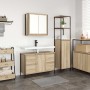 Juego de muebles de baño con cajón 2 pcs Roble Sonoma y Negro
