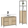 Juego de muebles de baño con cajón 2 pcs Roble Sonoma y Negro
