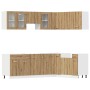 Conjunto de armarios de cocina de 11 piezas "Lyon" de madera de