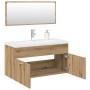 Juego de muebles baño 3 piezas madera ingeniería roble artisan en Muebles de baño | Comprar online en Foro24