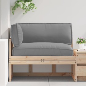 Juego de cojines de paleta 3 pcs Gris 120 x 80 x 12 cm