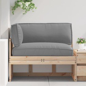 Juego de cojines de paleta 3 pcs Gris 120 x 80 x 12 cm