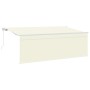 Toldo Retráctil Manual Crema y blanco 400 x 200 cm