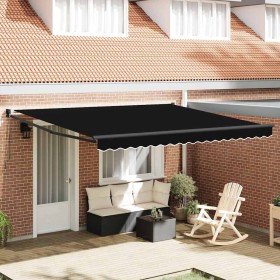 Toldo Retráctil Negro 400 x 300 cm Poliéster