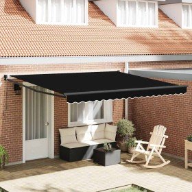 Toldo Retráctil Negro 400 x 300 cm Poliéster