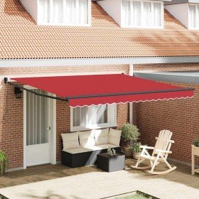 Toldo Retráctil Rojo 400 x 300 cm Poliéster