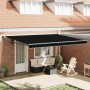 Toldo Retráctil Negro 450 x 300 cm Poliéster y metal