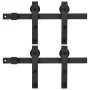 Black steel sliding door hardware kit 2 units 183 cm by vidaXL, doorframes - Ref: Foro24-3059844, Price: 86,88 €, Discount: %