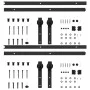 Black steel sliding door hardware kit 2 units 183 cm by vidaXL, doorframes - Ref: Foro24-3059844, Price: 86,88 €, Discount: %
