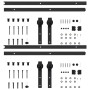 Kit de herrajes de puertas correderas acero negro 2 uds 183 cm de vidaXL, Marcos de puertas - Ref: Foro24-3059844, Precio: 86...