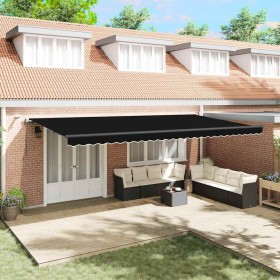 Toldo Retráctil con Negro 600 x 300 cm tela