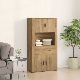 Highboard Roble artisan 80 x 33 x 150 cm Madera contrachapada