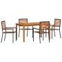 Conjunto de Comedor de Jardín 5 pcs Negro Poliratán