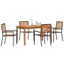 Conjunto de Comedor de Jardín 5 pcs Negro Poliratán