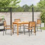 Conjunto de Comedor de Jardín 5 pcs Negro Poliratán