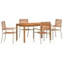 Conjunto de Comedor de Jardín 5 pcs Beige Poliratán