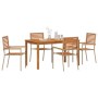 Conjunto de Comedor de Jardín 5 pcs Beige Poliratán