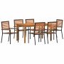 Conjunto de Comedor de Jardín 7 pcs Negro Poliratán en Conjuntos de jardín | Comprar online en Foro24