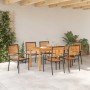 Conjunto de Comedor de Jardín 7 pcs Negro Poliratán en Conjuntos de jardín | Comprar online en Foro24