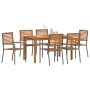 Conjunto de Comedor de Jardín 7 pcs Gris Poliratán
