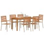 Conjunto de Comedor de Jardín 7 pcs Beige Poliratán