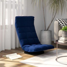 Silla de suelo giratoria de terciopelo azul en Sillas de suelo | Comprar online en Foro24