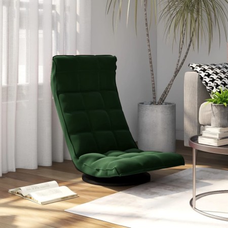 Silla de suelo giratoria de terciopelo verde oscuro en Sillas de suelo | Comprar online en Foro24