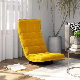 Silla de suelo giratoria de terciopelo amarillo en Sillas de suelo | Comprar online en Foro24