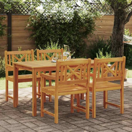 Conjunto de Comedor de Jardín 5 pcs Marrón