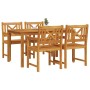 Conjunto de Comedor de Jardín 5 pcs Marrón